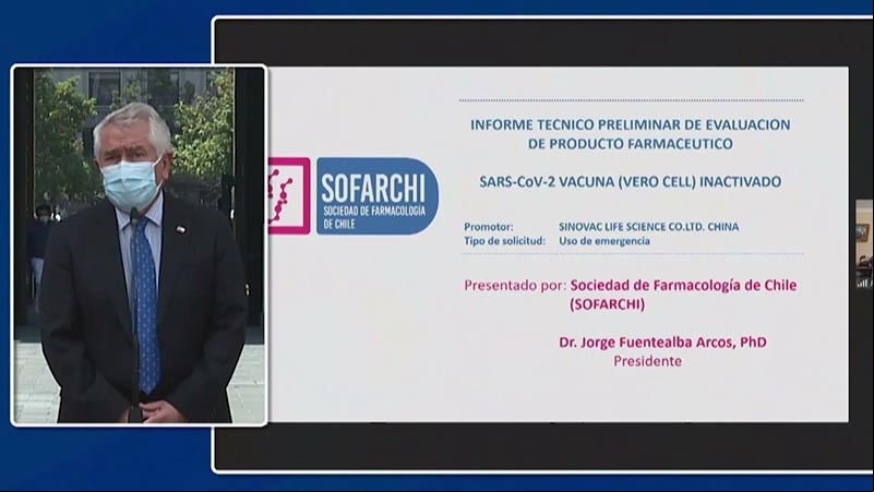 Chile destaca que aprobación de vacuna Sinovac favorecerá plan de vacunación