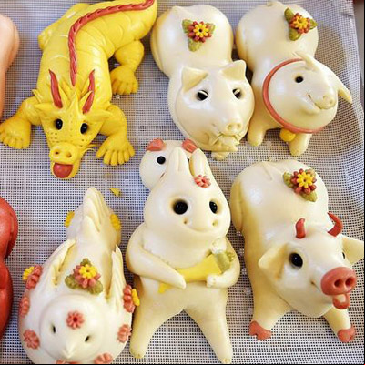 Bollos en forma de cerdo para celebrar el Año Nuevo Lunar