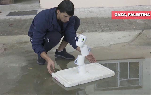 Joven palestino desafía la gravedad a través del arte del equilibrio